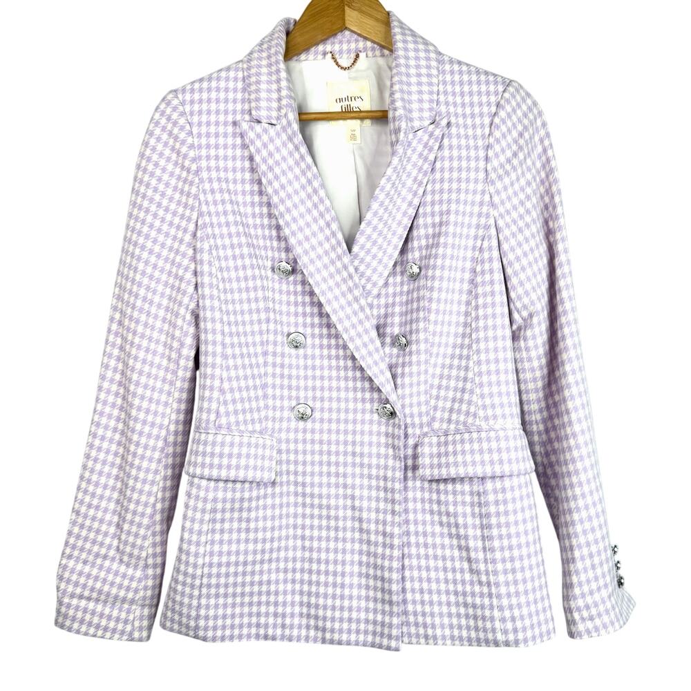 Autres Filles Purple & White Houndstooth Blazer Small